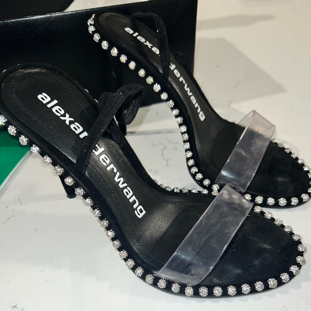Black Alexander Wang Nova Crystal Heels….